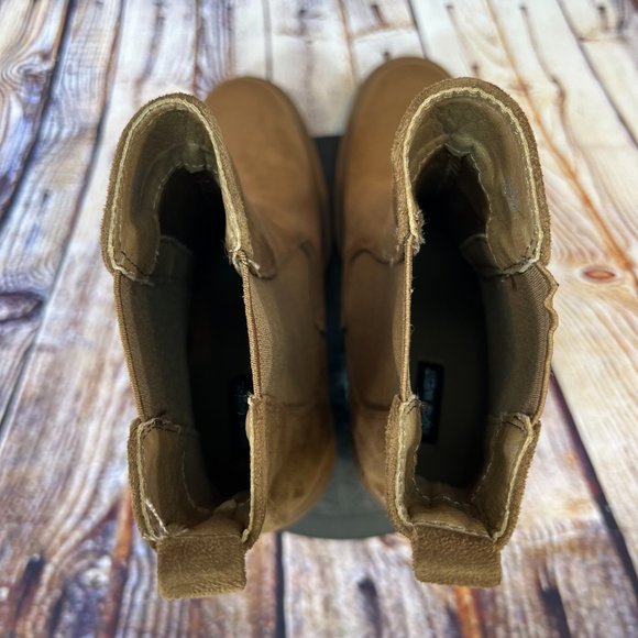 Nine West Solid Brown Pull On High Heel Low Platform Ankle Boots Size 9.5 M - Picture 4 of 9